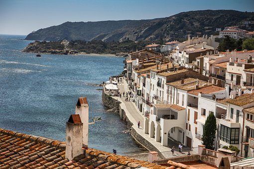 カダケス, コスタ ・ ブラバ, カタルーニャ州, テラス, 海, バルセロナ