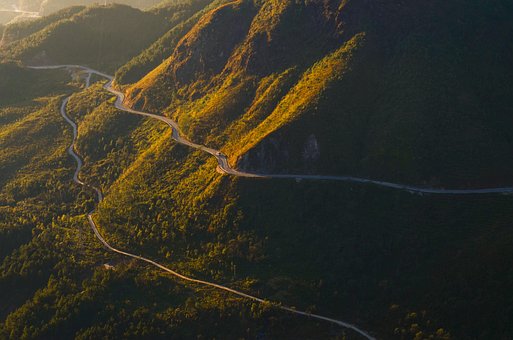 峠, 山, 日の出, 道路, 風景, 山の範囲, 自然, 風光明媚な